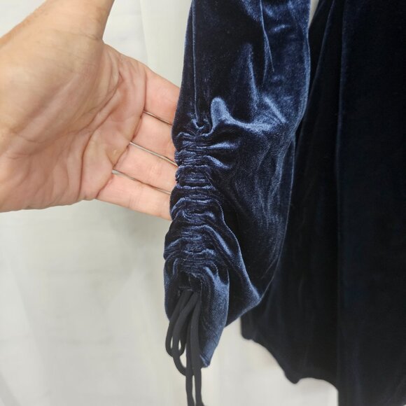 Urban Outfitters Navy Blue Velour Minimalist Goth Jumpsuit Romper Size S - Picture 3 of 11